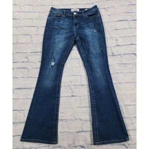 VGS Jeans WOMENS SIZE 8 Slim Boot Embellished Blue Denim Mid Rise Flap Pocket